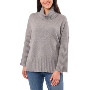 Cyrus Ladies' Gray Cowl Neck Turtleneck Sweater Large